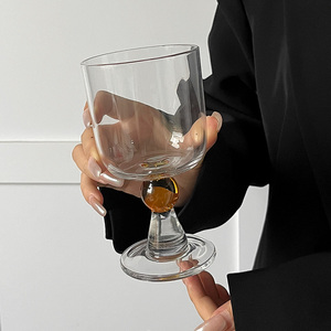 中古珠点玻璃杯新式高脚特调饮品杯复古香槟杯酒杯气泡冷萃水杯子