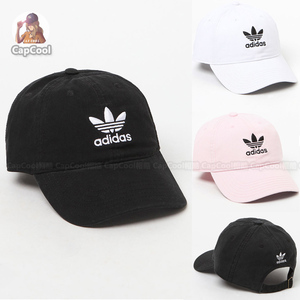 阿迪达斯adidas棒球帽子男女鸭舌帽三叶草标志弯檐可调节字母刺绣