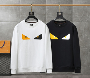 香港代购fendi芬迪秋季小怪兽恶魔眼睛印花长袖t恤男卫衣女情侣款
