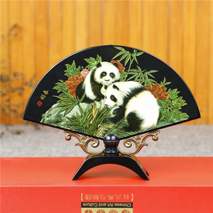 成都特色熊猫屏风摆件 中国风民族特色手工艺礼品旅游熊猫纪念品