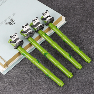 创意熊猫竹子笔中性笔签到笔学生文具书写工具学校奖品纪念礼物品