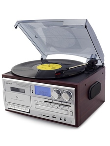 黑胶唱片机现代留声机多功能唱机CD磁带收音蓝牙USB内置喇叭遥控