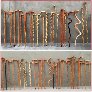 檬子木老人实木质拐杖拐棍助行器登山杖户外根雕天然一体结实