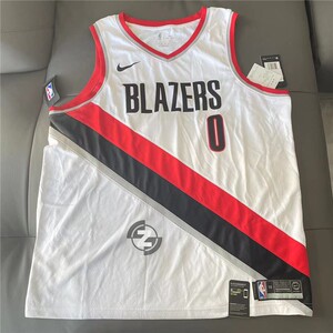 詹宁体育 nike nba开拓者白色主场 利拉德sw 球衣 864505-010