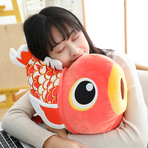 正版锦鲤玩偶公仔毛绒玩具祈福鲤鱼娃娃抱枕新年吉祥物生日礼物女