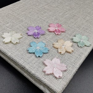 樱花刺绣贴自粘衣服补丁图案布贴小贴花补洞高端绣花贴布羽绒服贴