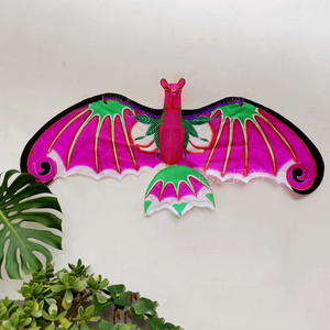 传统老式蝙蝠造型风筝 粉色款影楼拍照汉服古风道具老师傅制作