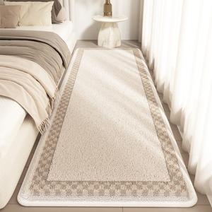 卧室床边毯侘寂风客厅加厚地毯羊羔绒保暖长条可机洗防滑床边毯子
