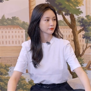 让生活好看沈梦辰同款白色t恤韩版简约宽松休闲圆领短袖上衣女潮