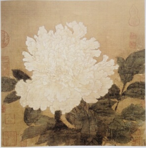 工笔画底稿 宋 徐熙 牡丹图小品白描44#打印稿毛笔勾线宣纸稿