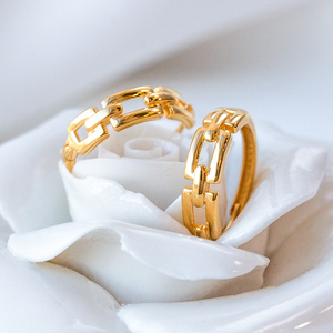 闪耀大金链耳圈玥景18k黄金au750素金锁链女ins潮流耳环耳饰耳钉