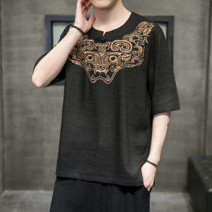 泰国男装印第安人t恤西双版纳傣族服装东南亚风格服饰短袖上衣服