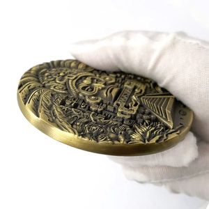 墨西哥玛雅文明金字塔纪念币 阿兹特克图腾羽蛇大铜章古文明币