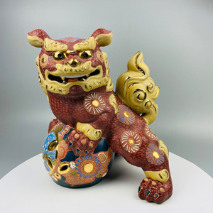 jadewsdj淘宝日本传统 九谷烧狮子 高级瓷器 特大型 摆件 彩塑八宝