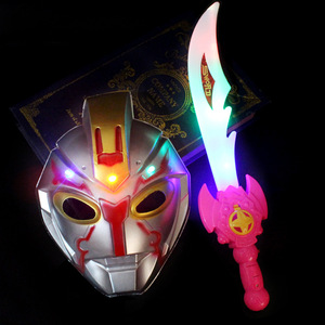 爆款奥凸曼面具发光儿童表演全脸赛罗迪迦头套男孩女孩宝剑玩具