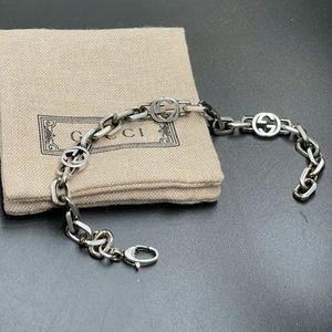 gucci古驰手链互扣式双g纯银做旧男女小精灵情侣款古巴链手环礼物