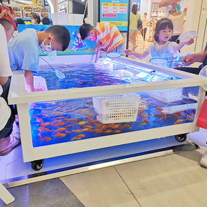 儿童乐园捞鱼池吃奶鱼设备商场喂奶鱼池自动过滤室内鱼缸定制大型