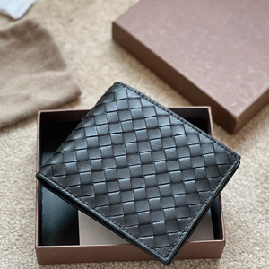 bv cel男士钱包头层牛皮时尚编织长款翻盖式钱袋真皮气质短款钱夹