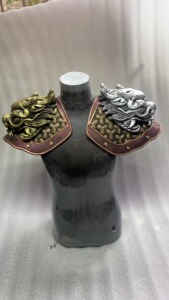 盔甲头盔道具肩吞腹吞配件甲胄铠甲古装汉服装饰花纹