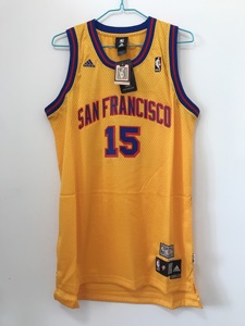 美版NBA金州勇士队悍将比德林斯少见复古HWC系列球衣篮球服全新