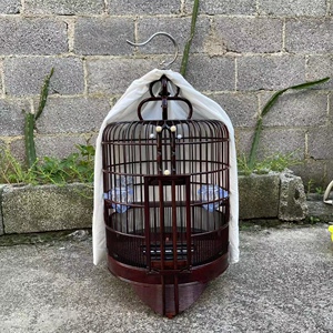 新款仿象牙广式画眉鸟笼广西底竹制精品高档清远鸟笼纯手工名师笼