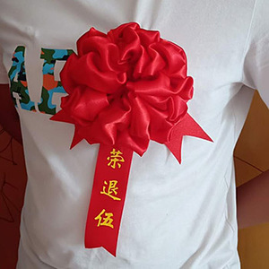 大红花 光荣退伍入伍胸花大红花 颁奖先进 表彰 参军光荣大红花