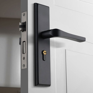 黑色不锈钢房门通用型调节功能大5045换锁静音室内门小50锁体锁具