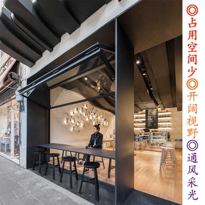 钢化玻璃上下折叠提拉窗咖啡奶茶吧台厨房食堂外卖窗口天窗式开启