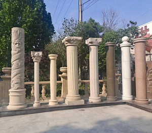 庭院罗马柱空心花岗岩圆柱大理石弧形板包柱子花岗石柱墩柱帽