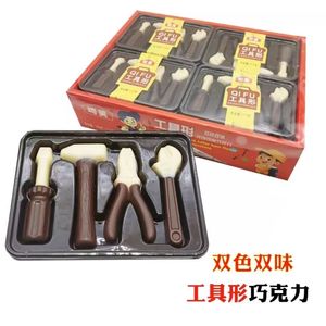 琦芙巧克力工具造型双色味代可可脂16克盒儿童糖果棒棒糖喜爱零食