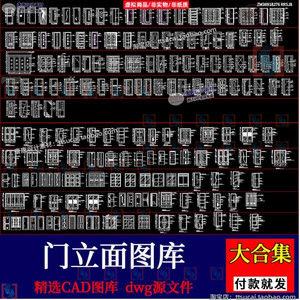 家装入户门图集室内房间门卧室门立面图块CAD图纸图库设计素材dwg