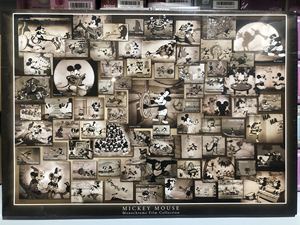 日本购买tenyo迪斯尼米奇黑白电影集拼图益智玩具1000片
