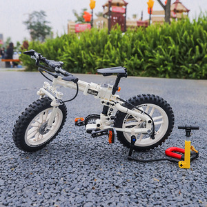 自行车电动车单车积木小颗粒拼装模型摆件玩具儿童益智男孩礼物