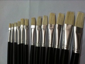 上海生花油画笔 生花牌 上海油画笔厂 绘画笔 黑杆 661型号0-12号