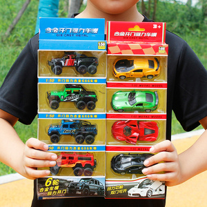 仿真金属铝合金小汽车模组合套装串车迷你铁皮Q版模型儿童玩具车