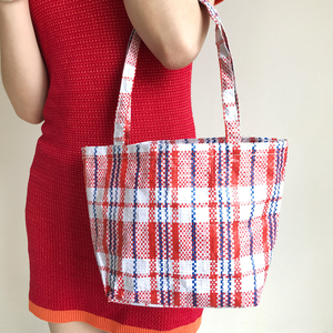 2020新款ins韩国东大门小众设计编织袋潮流百搭蛇皮手提包包格子