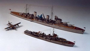 二战英国佩内洛普号战舰及桑德兰号战舰 3D纸模型