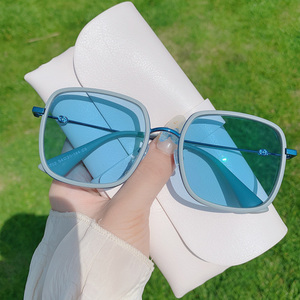 变色雾霾蓝眼镜框女近视可配有度数素颜网红ins风韩版潮大脸显瘦