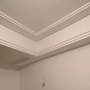 网红双眼皮石膏线条双层阶梯顶角平线客厅吊顶平板叠级简约造型线