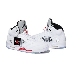 supreme x nike air jordan 5 aj5 联名篮球鞋 824371-101