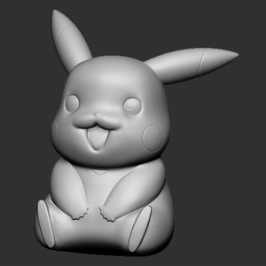 皮卡丘摆件三维立体圆雕图图纸3d打印stl文件卡通人物3d模型1084