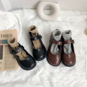 大头皮鞋女夏软妹可爱日系圆头女学生百搭娃娃鞋平底学院风jk制服