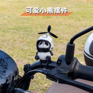 电动车摆件熊猫装饰贴摩托车车把手贴卡通贴纸自行车小黄鸭竹蜻蜓