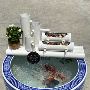 鱼缸过滤器小型三合一净水循环系统瀑布家用圆形瓷缸养鱼池过滤盒