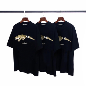 正确版本palm 20ss棕榈天使断尾鳄鱼印花男女情侣装上衣短袖t恤