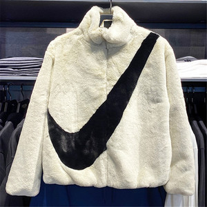 nike/耐克羊羔绒外套秋冬男女大勾宽松休闲百搭棉服夹克潮 cu6559