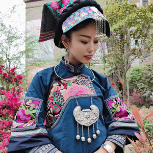 专业定制苗族土家族复古服装少数民族布依族头饰原生态民族风女装