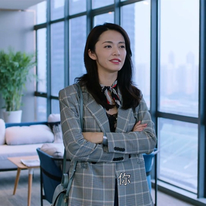 都挺好姚晨苏明玉明星同款春秋2019格子小西服女韩版中长款外套