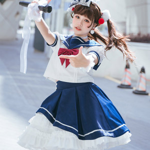 新款海军风lolita裙【云边の信】jk制服打歌服套装全套洛丽塔裙子