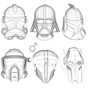 星球大战黑武士头盔1:1可穿戴摆件趣味手工剪纸玩具纸模型diy手作